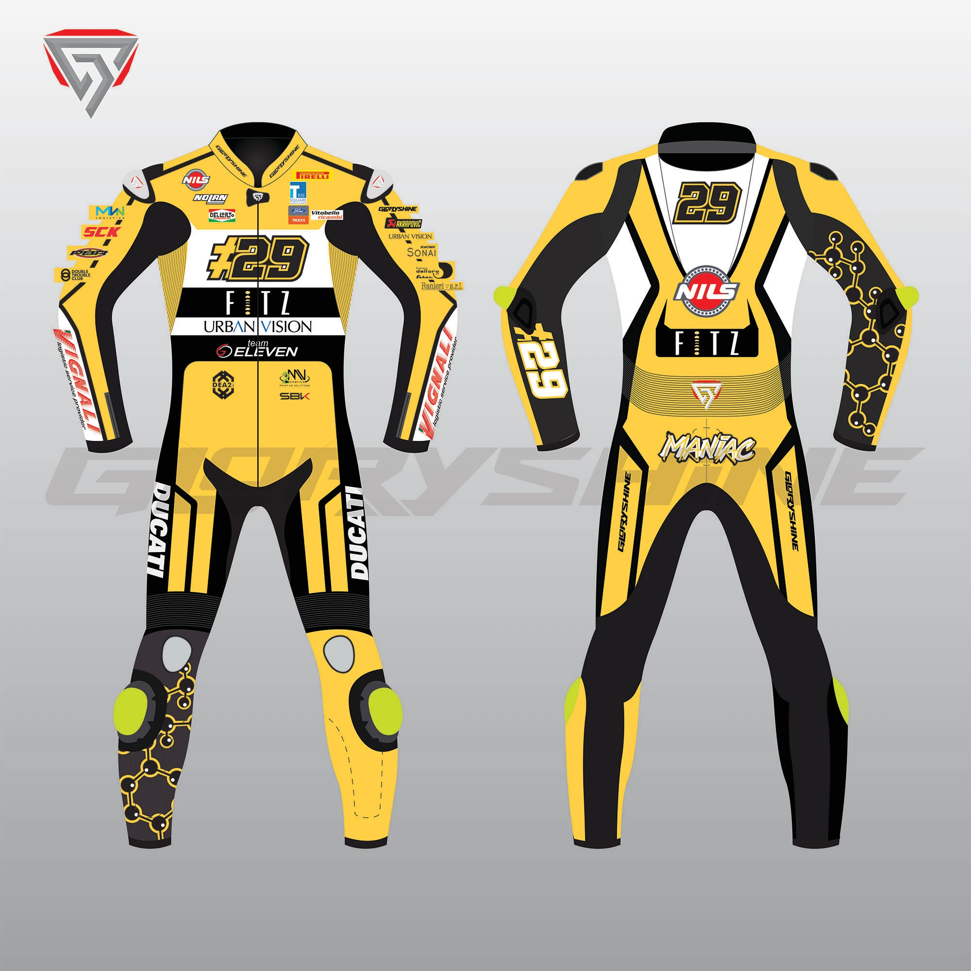 Andrea Iannone Leather Race Suit Team GoEleven WSBK 2024 Andrea Iannone Leather Race Suit Team GoEleven WSBK 2024