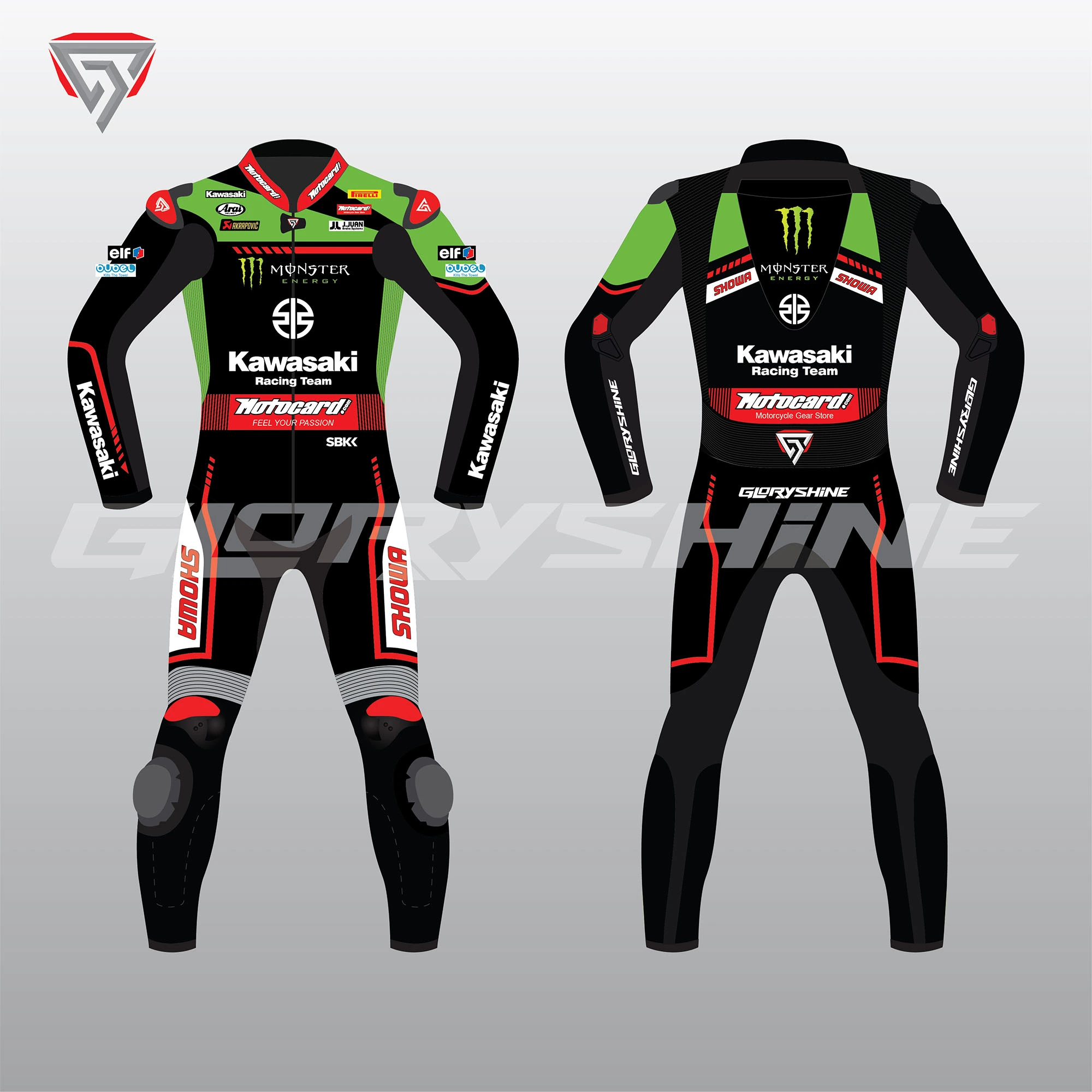 Jonathan Rea Motorbike Racing Suit Kawasaki Motocard WSBK 2021 Jonathan Rea Motorbike Racing Suit Kawasaki Motocard WSBK 2021