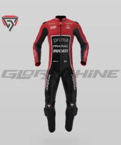 Jorge Martin Leather Motorbike Suit Ducati Prima GP75 MotoGP British 2024