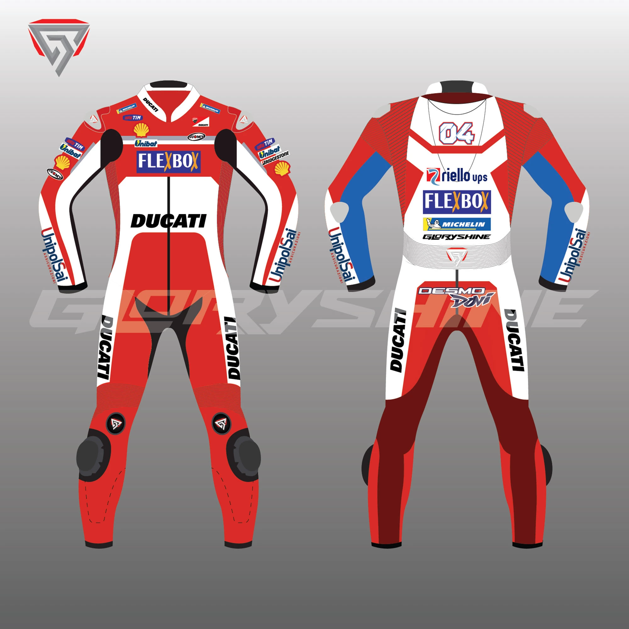 Andrea Dovizioso Race Suit Flexbox Team Ducati MotoGP 2017 Andrea Dovizioso Race Suit Flexbox Team Ducati MotoGP 2017