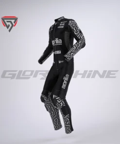 Aleix Espargaro Black Biker Suit Aprilia Winter Test Suit 2022